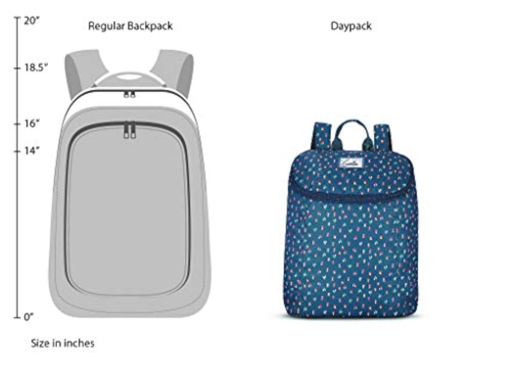 Trendy Navy Blue Daypack for Women & Girls, Lightweight